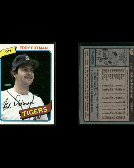 Detroit Tigers 1980 Topps Baseball 49-Card Lot Topps VG