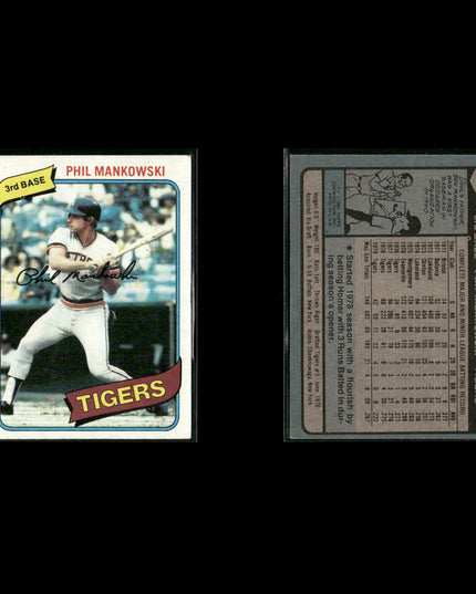 Detroit Tigers 1980 Topps Baseball 49-Card Lot Topps VG