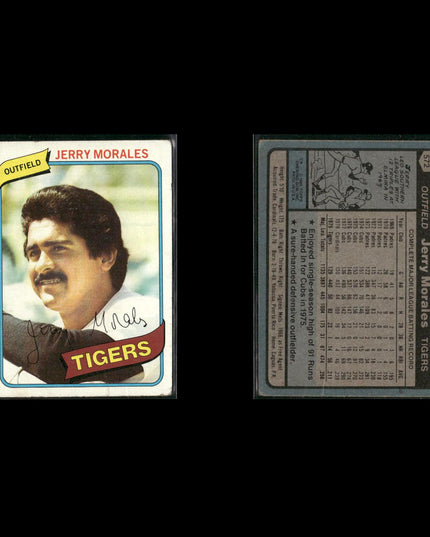 Detroit Tigers 1980 Topps Baseball 49-Card Lot Topps VG