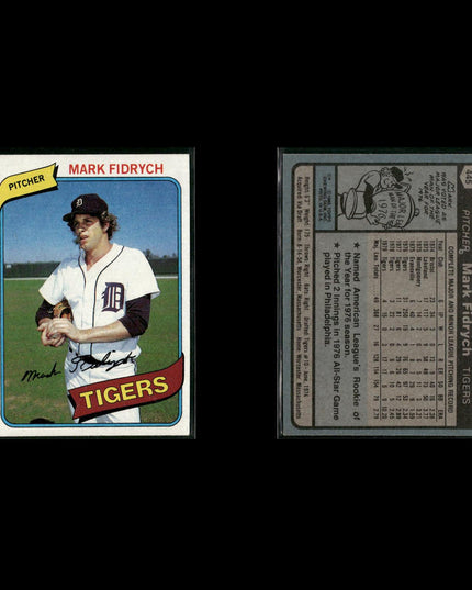 Detroit Tigers 1980 Topps Baseball 49-Card Lot Topps VG