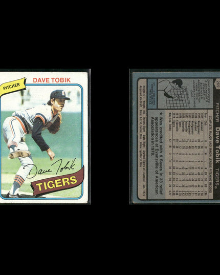 Detroit Tigers 1980 Topps Baseball 49-Card Lot Topps VG