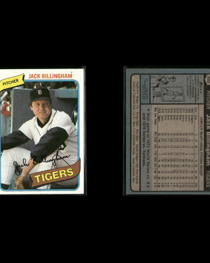 Detroit Tigers 1980 Topps Baseball 49-Card Lot Topps VG