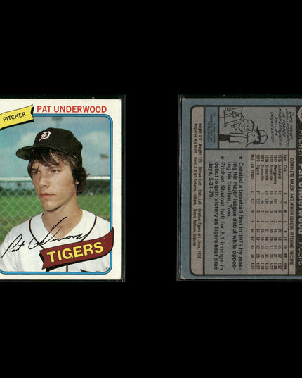 Detroit Tigers 1980 Topps Baseball 49-Card Lot Topps VG