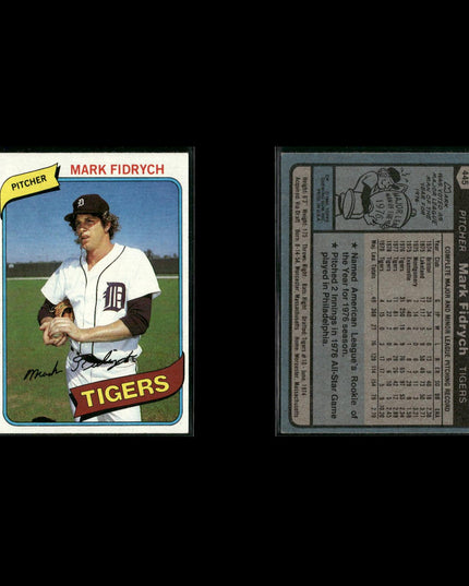 Detroit Tigers 1980 Topps Baseball 49-Card Lot Topps VG