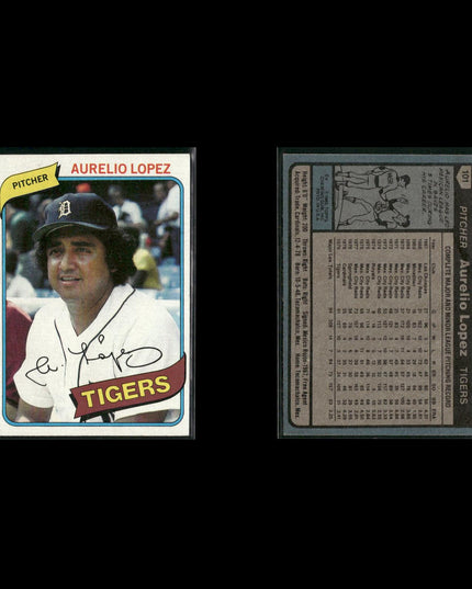 Detroit Tigers 1980 Topps Baseball 49-Card Lot Topps VG