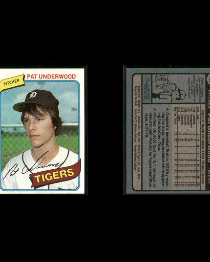 Detroit Tigers 1980 Topps Baseball 49-Card Lot Topps VG