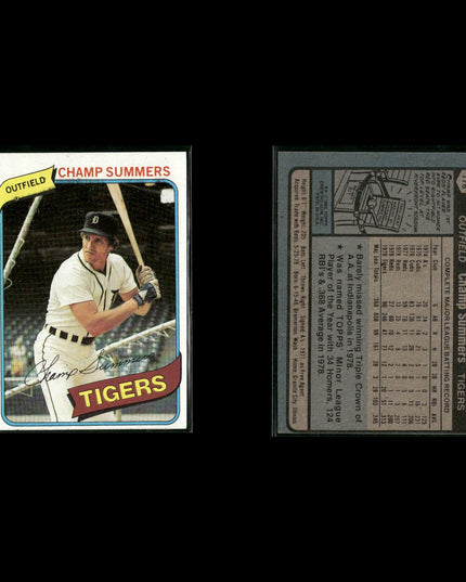 Detroit Tigers 1980 Topps Baseball 49-Card Lot Topps VG