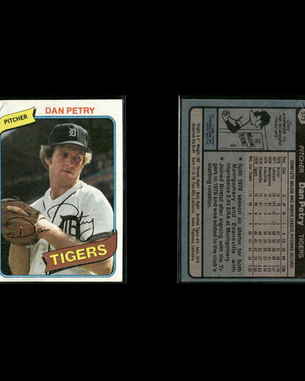 Detroit Tigers 1980 Topps Baseball 49-Card Lot Topps VG