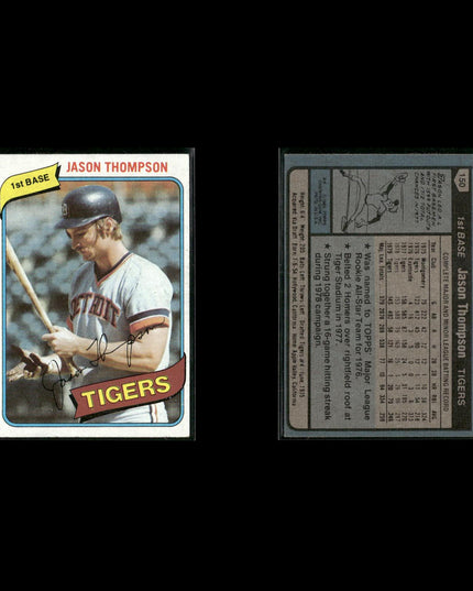 Detroit Tigers 1980 Topps Baseball 49-Card Lot Topps VG