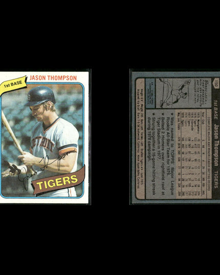 Detroit Tigers 1980 Topps Baseball 49-Card Lot Topps VG