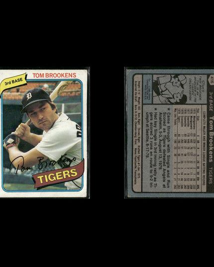 Detroit Tigers 1980 Topps Baseball 49-Card Lot Topps VG