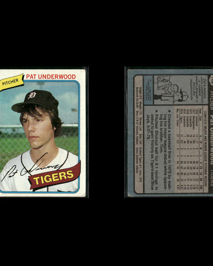 Detroit Tigers 1980 Topps Baseball 49-Card Lot Topps VG