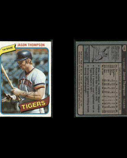 Detroit Tigers 1980 Topps Baseball 49-Card Lot Topps VG