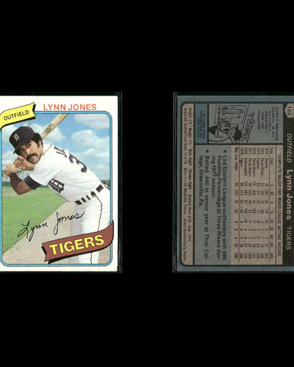 Detroit Tigers 1980 Topps Baseball 49-Card Lot Topps VG