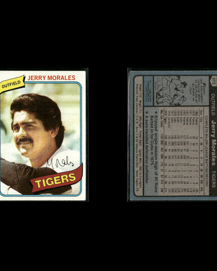 Detroit Tigers 1980 Topps Baseball 49-Card Lot Topps VG