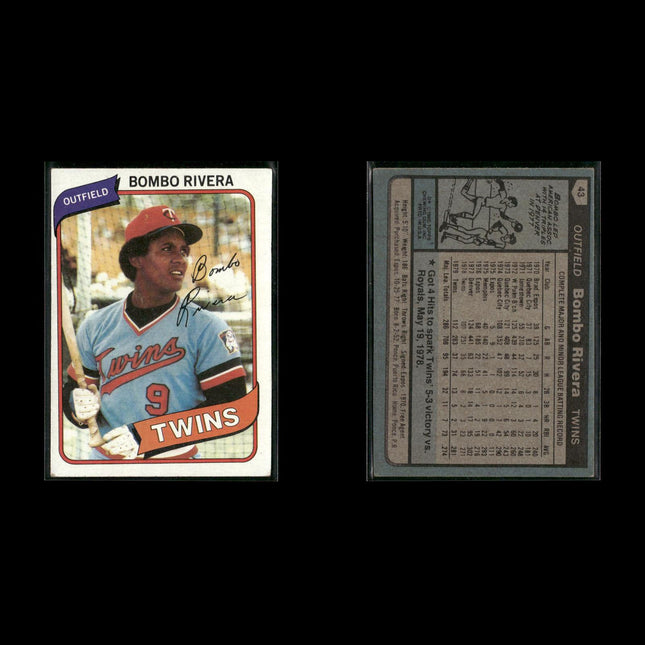 Minnesota Twins 1980 Topps Baseball 41-Card Lot Topps VG