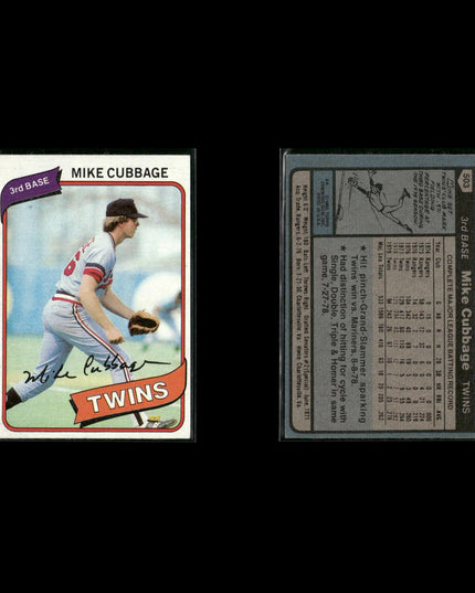 Minnesota Twins 1980 Topps Baseball 41-Card Lot Topps VG