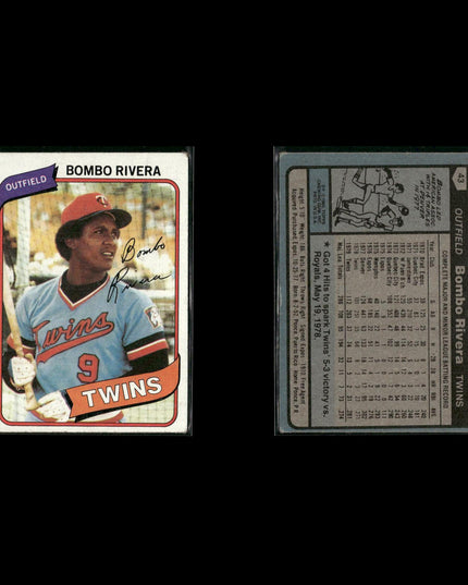 Minnesota Twins 1980 Topps Baseball 41-Card Lot Topps VG