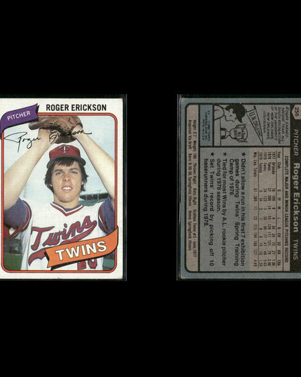 Minnesota Twins 1980 Topps Baseball 41-Card Lot Topps VG