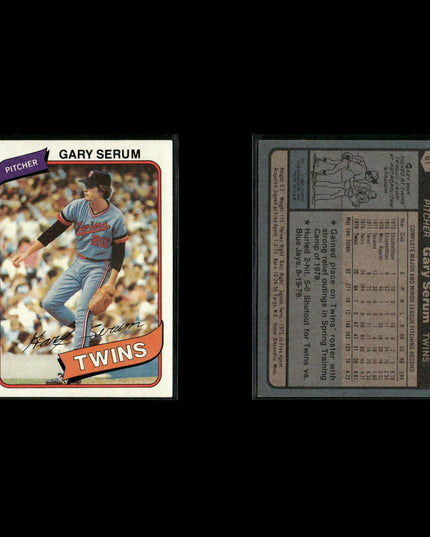 Minnesota Twins 1980 Topps Baseball 41-Card Lot Topps VG