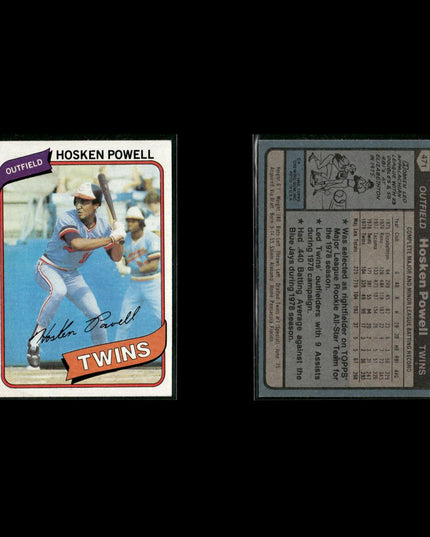 Minnesota Twins 1980 Topps Baseball 41-Card Lot Topps VG