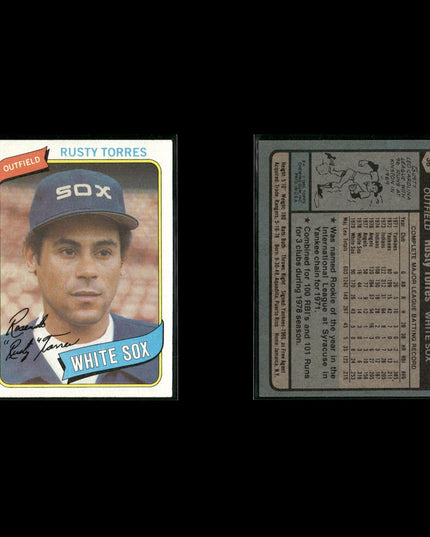 Chicago White Sox 1980 Topps Baseball 51-Card Lot Topps VG