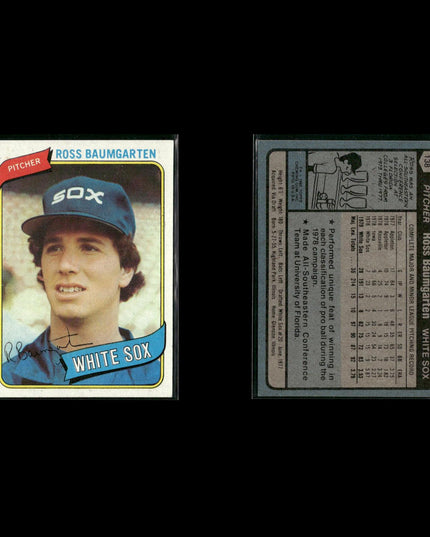 Chicago White Sox 1980 Topps Baseball 51-Card Lot Topps VG