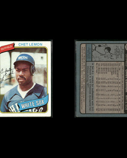 Chicago White Sox 1980 Topps Baseball 51-Card Lot Topps VG