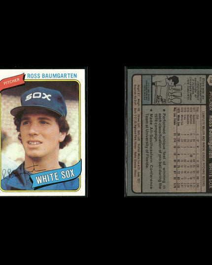 Chicago White Sox 1980 Topps Baseball 51-Card Lot Topps VG