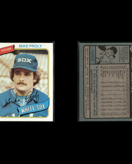 Chicago White Sox 1980 Topps Baseball 51-Card Lot Topps VG