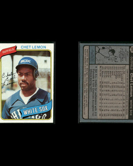 Chicago White Sox 1980 Topps Baseball 51-Card Lot Topps VG