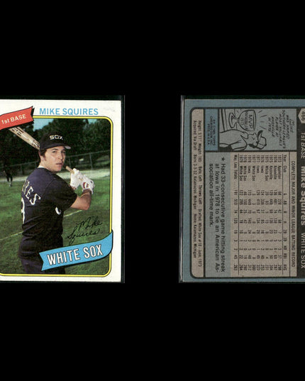 Chicago White Sox 1980 Topps Baseball 51-Card Lot Topps VG