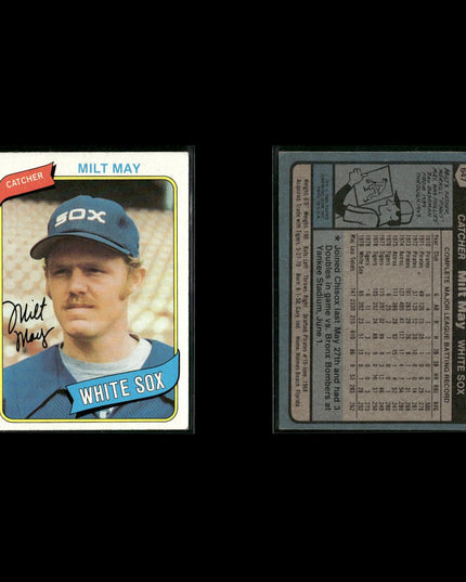 Chicago White Sox 1980 Topps Baseball 51-Card Lot Topps VG