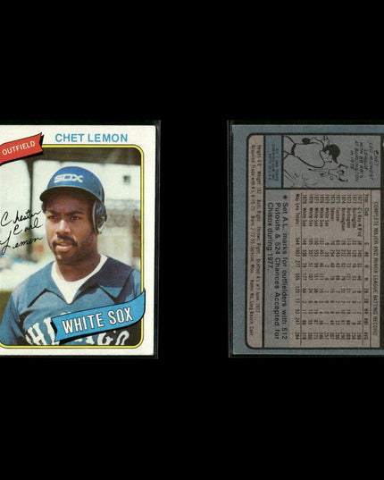 Chicago White Sox 1980 Topps Baseball 51-Card Lot Topps VG