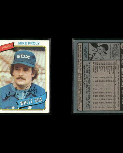 Chicago White Sox 1980 Topps Baseball 51-Card Lot Topps VG