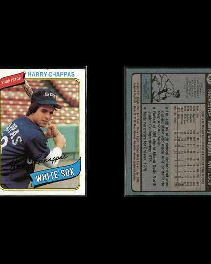 Chicago White Sox 1980 Topps Baseball 51-Card Lot Topps VG