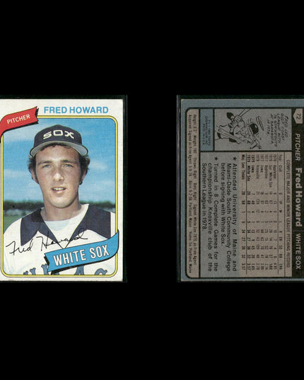 Chicago White Sox 1980 Topps Baseball 51-Card Lot Topps VG
