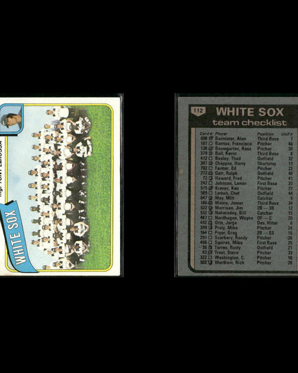 Chicago White Sox 1980 Topps Baseball 51-Card Lot Topps VG