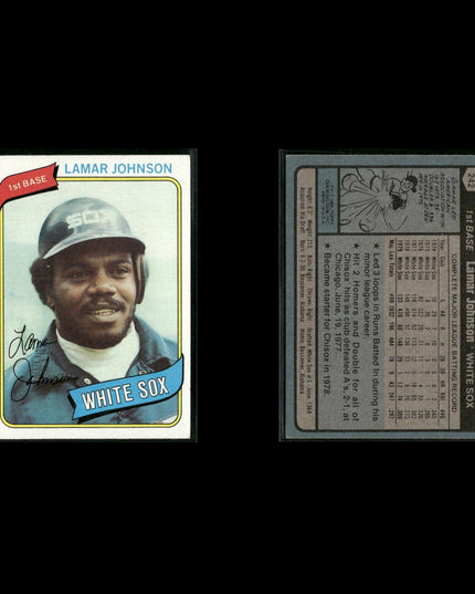 Chicago White Sox 1980 Topps Baseball 51-Card Lot Topps VG