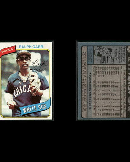 Chicago White Sox 1980 Topps Baseball 51-Card Lot Topps VG