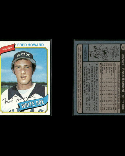 Chicago White Sox 1980 Topps Baseball 51-Card Lot Topps VG