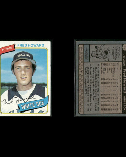 Chicago White Sox 1980 Topps Baseball 51-Card Lot Topps VG