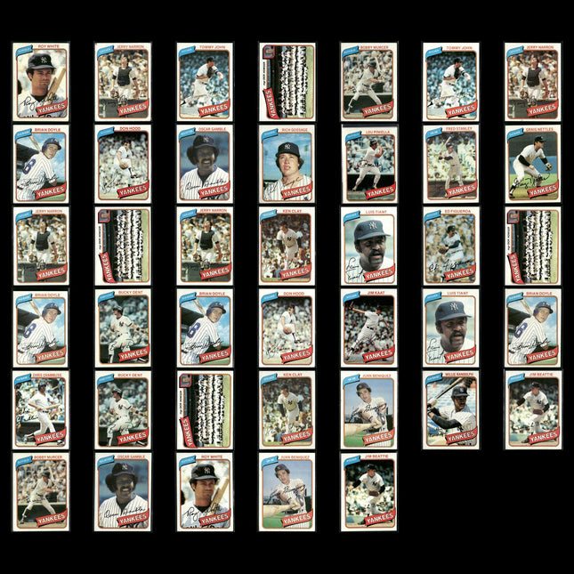 New York Yankees 1980 Topps Baseball 40-Card Lot Topps VG