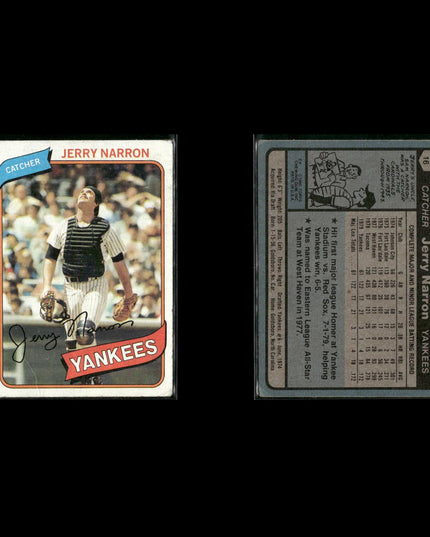 New York Yankees 1980 Topps Baseball 40-Card Lot Topps VG