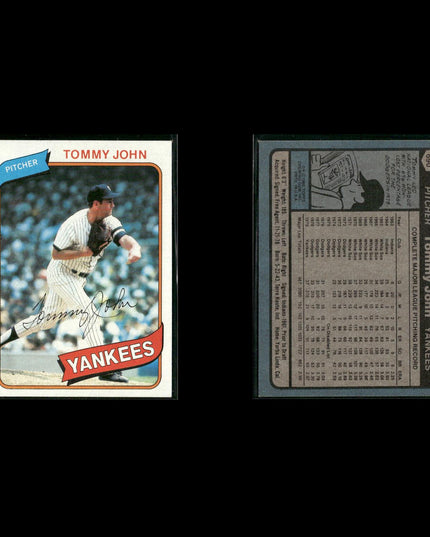 New York Yankees 1980 Topps Baseball 40-Card Lot Topps VG