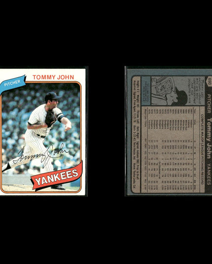 New York Yankees 1980 Topps Baseball 40-Card Lot Topps VG
