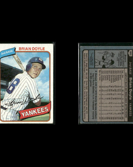 New York Yankees 1980 Topps Baseball 40-Card Lot Topps VG