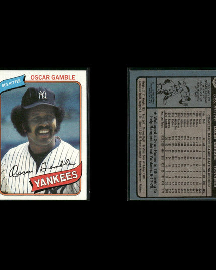 New York Yankees 1980 Topps Baseball 40-Card Lot Topps VG