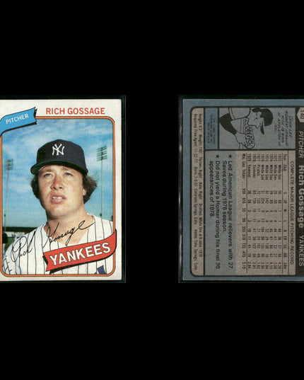 New York Yankees 1980 Topps Baseball 40-Card Lot Topps VG
