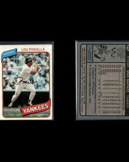 New York Yankees 1980 Topps Baseball 40-Card Lot Topps VG